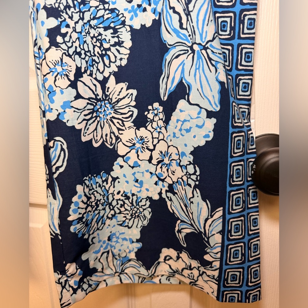 Lilly Pulitzer Bal Harbour Palazzo Pants XL Low Tide Navy Bouquet Wide Leg 32” - Picture 9 of 14